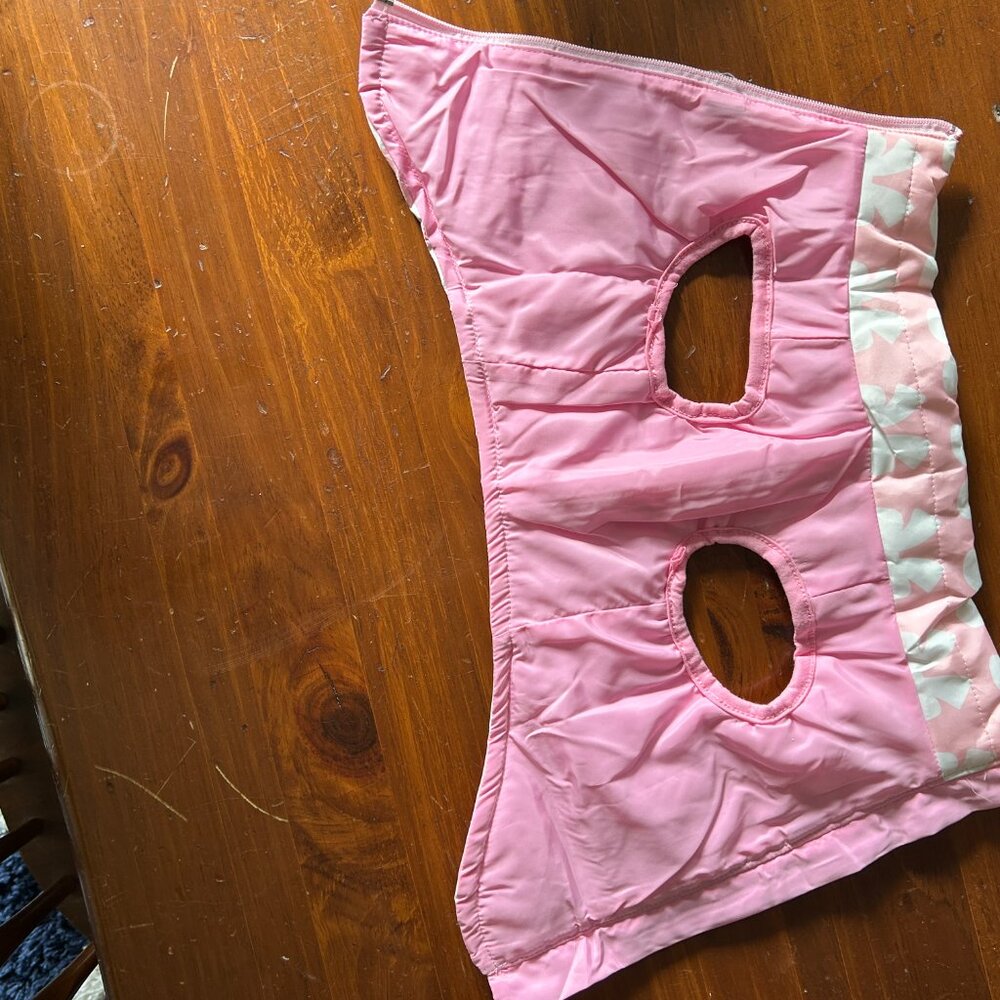 Dog Coat Jacket No-Pull Harness Pink Bow Design Zip Closure D-Rings Size M - Picture 8 of 8